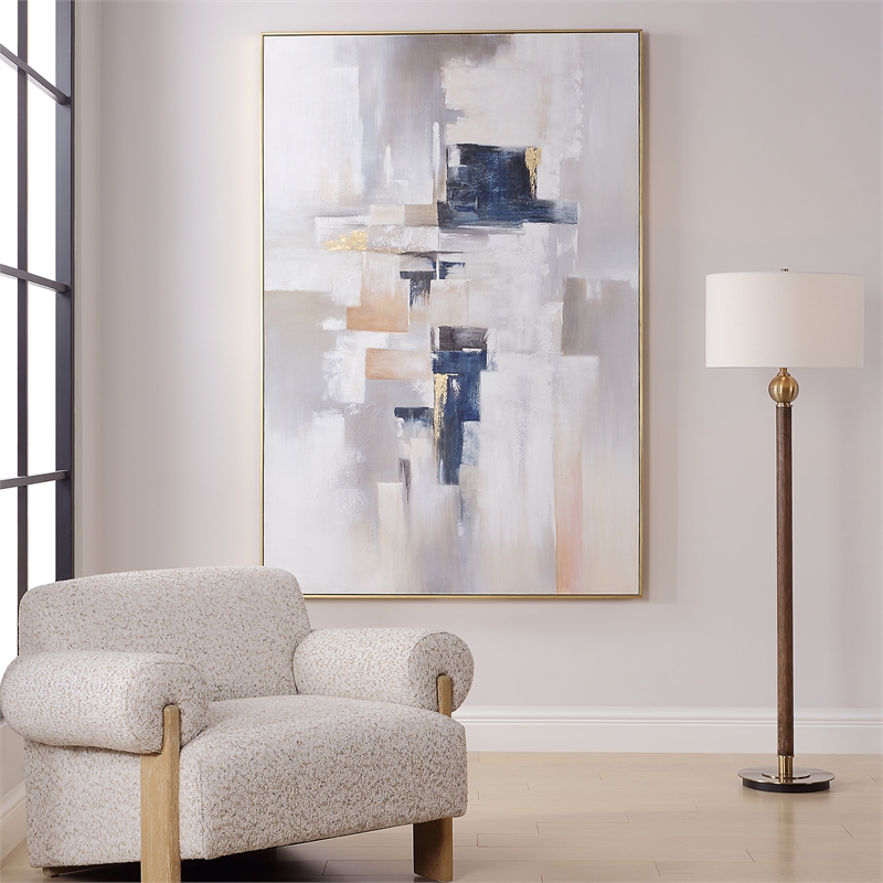 Uttermost Waterfront Geometric Abstract Art in Multi-Color