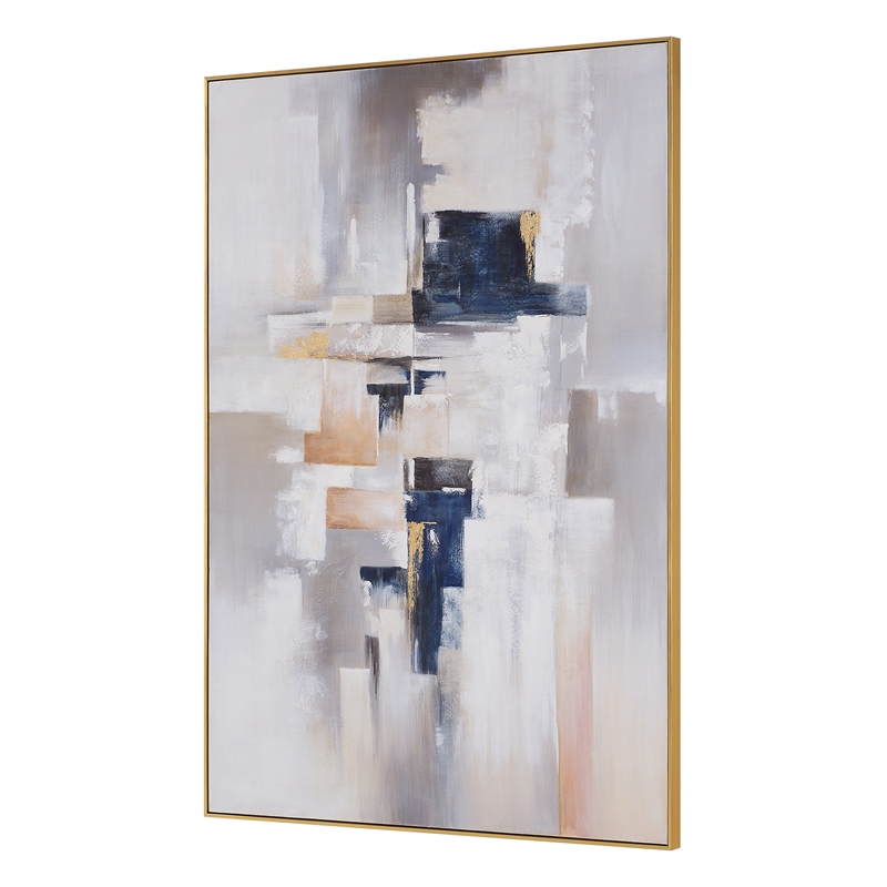 Uttermost Waterfront Geometric Abstract Art in Multi-Color