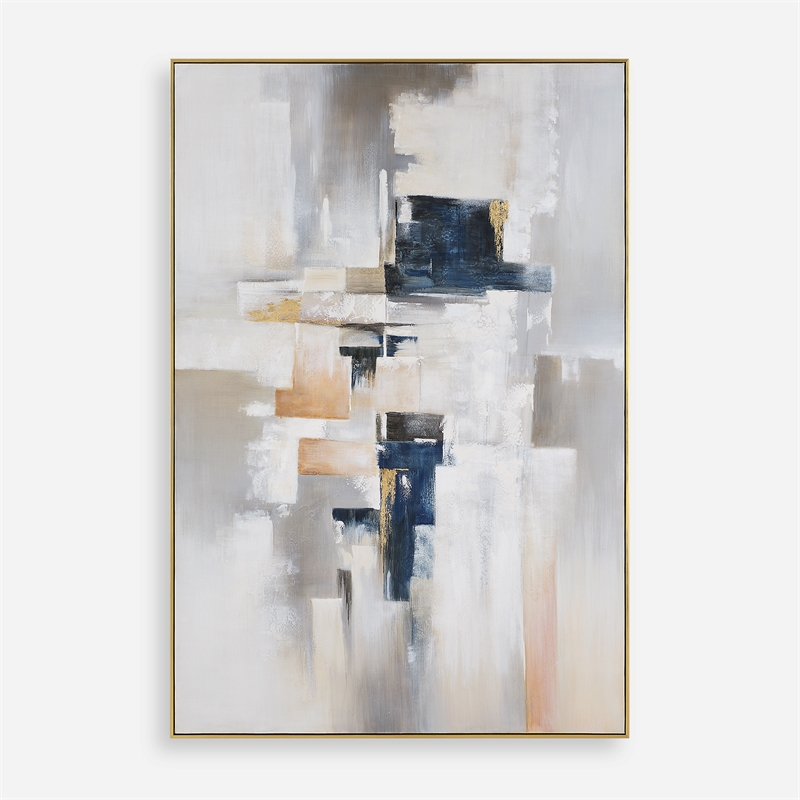 Uttermost Waterfront Geometric Abstract Art in Multi-Color
