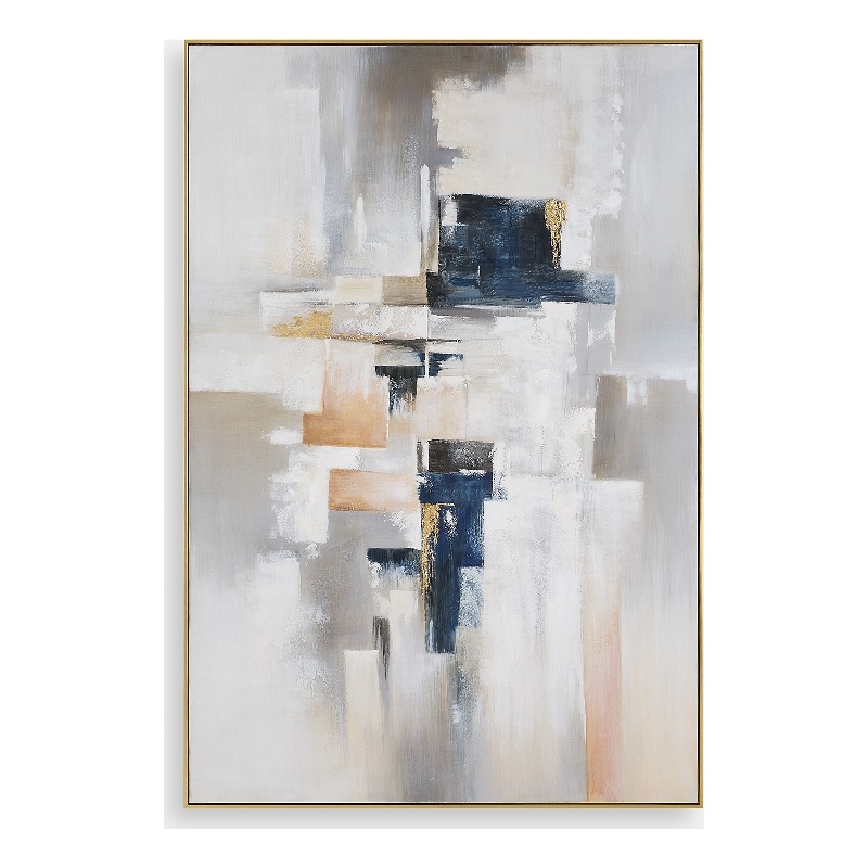 Uttermost Waterfront Geometric Abstract Art in Multi-Color