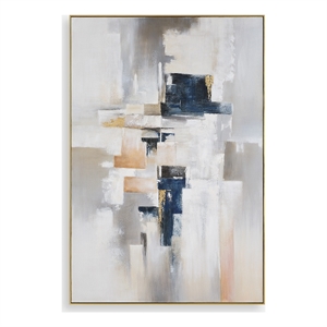 Uttermost Waterfront Geometric Abstract Art in Multi-Color