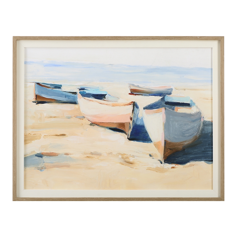 Uttermost Beached Boats Framed Print in Multi-Color