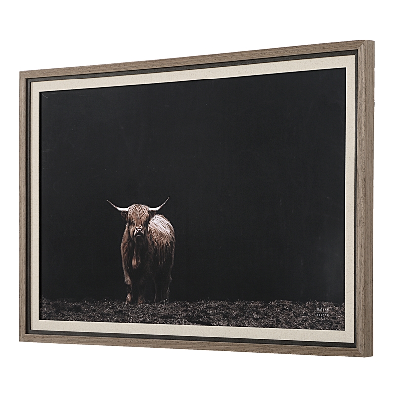 Uttermost King Of The Hill Framed Bovine Print in Black