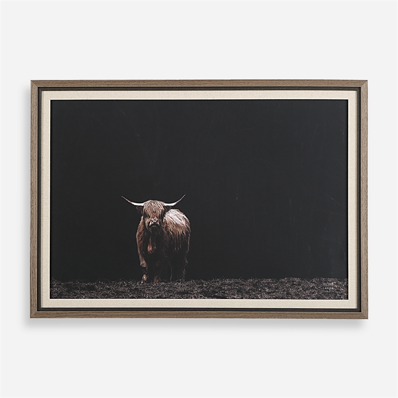 Uttermost King Of The Hill Framed Bovine Print in Black