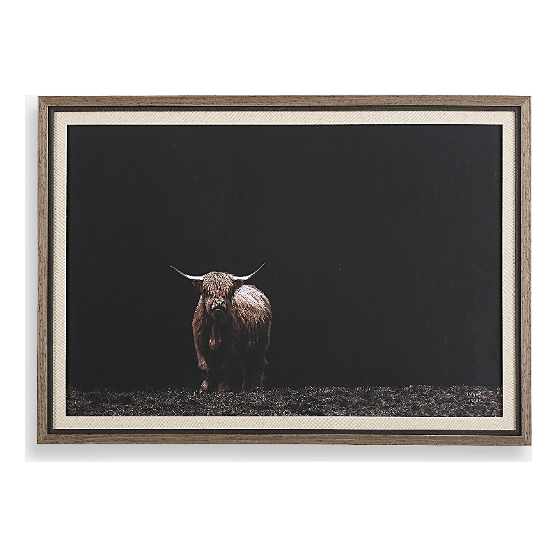 Uttermost King Of The Hill Framed Bovine Print in Black