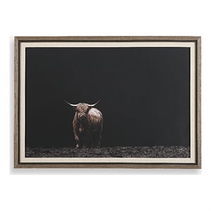Uttermost King Of The Hill Framed Bovine Print in Black