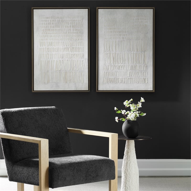 Uttermost Social Theory Framed Canvases Set of 2 in Brown