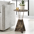 Uttermost Levitate Marble Accent Table in Brown