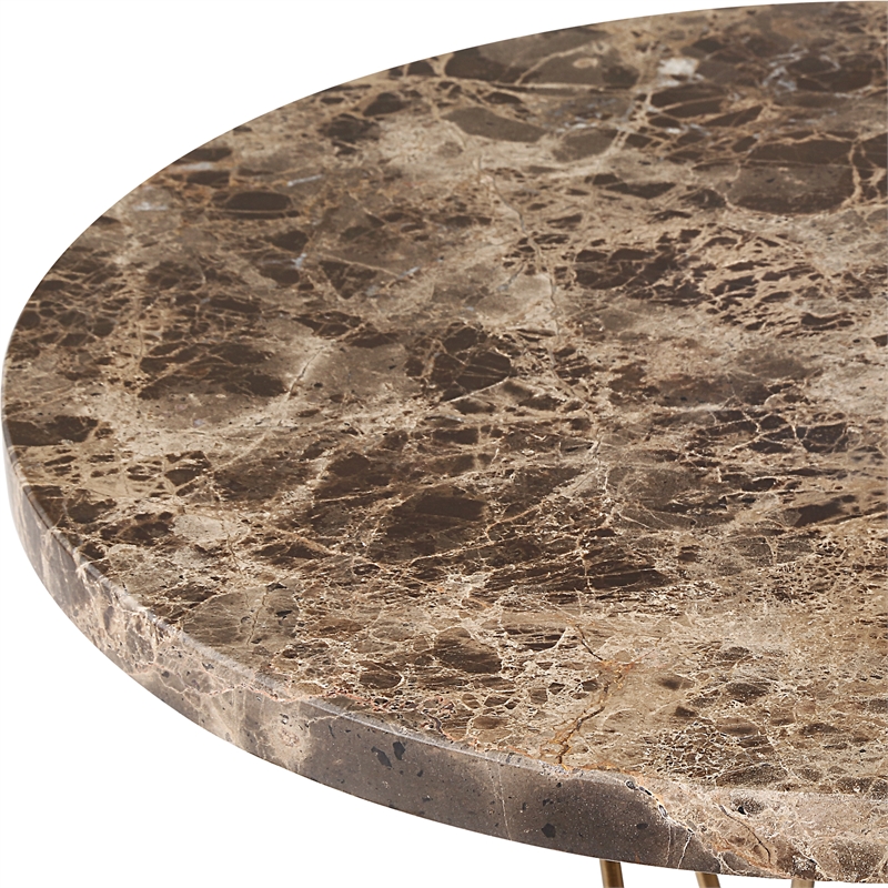 Uttermost Levitate Marble Accent Table in Brown