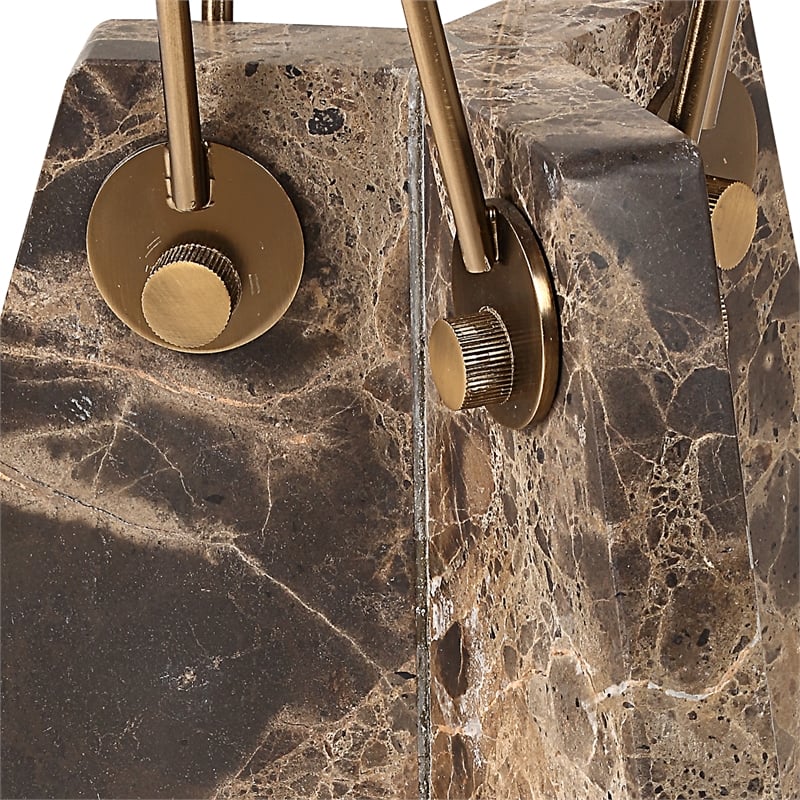 Uttermost Levitate Marble Accent Table in Brown