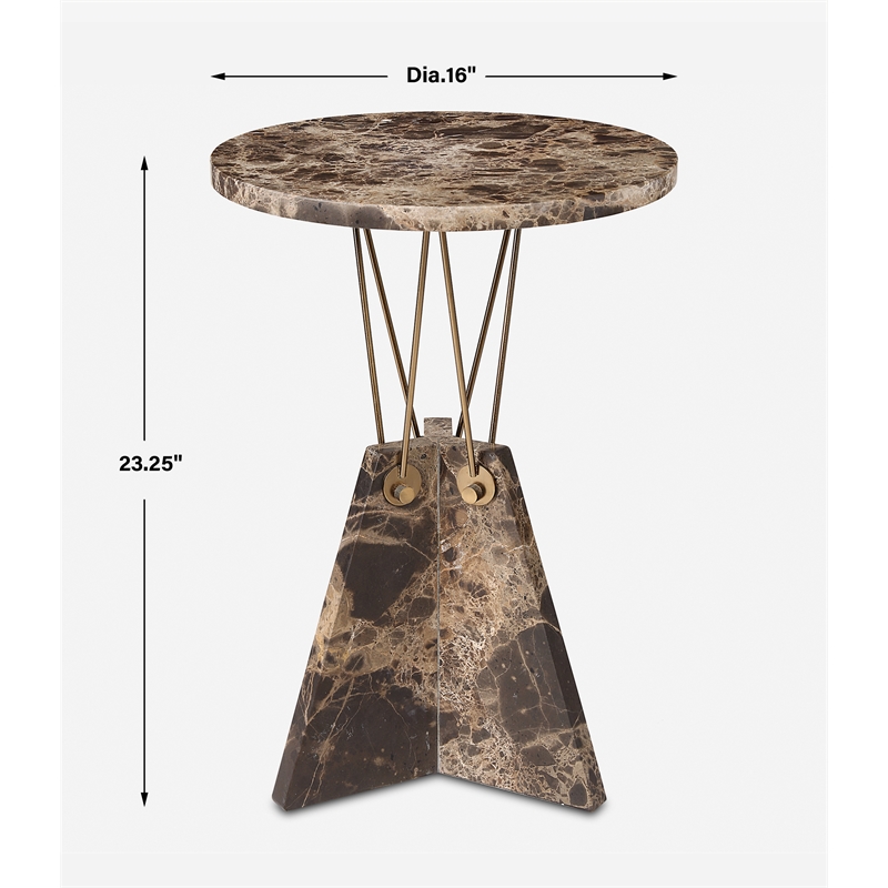 Uttermost Levitate Marble Accent Table in Brown