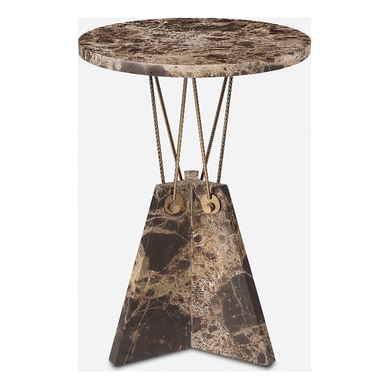 Uttermost Levitate Marble Accent Table in Brown