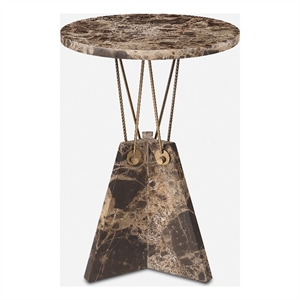 Uttermost Levitate Marble Accent Table in Brown