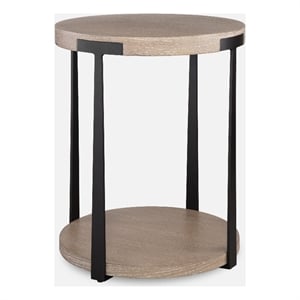 Uttermost Palisade Natural Round Side Table in Oak