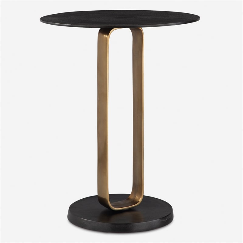 Uttermost Aperture Brass Accent Table
