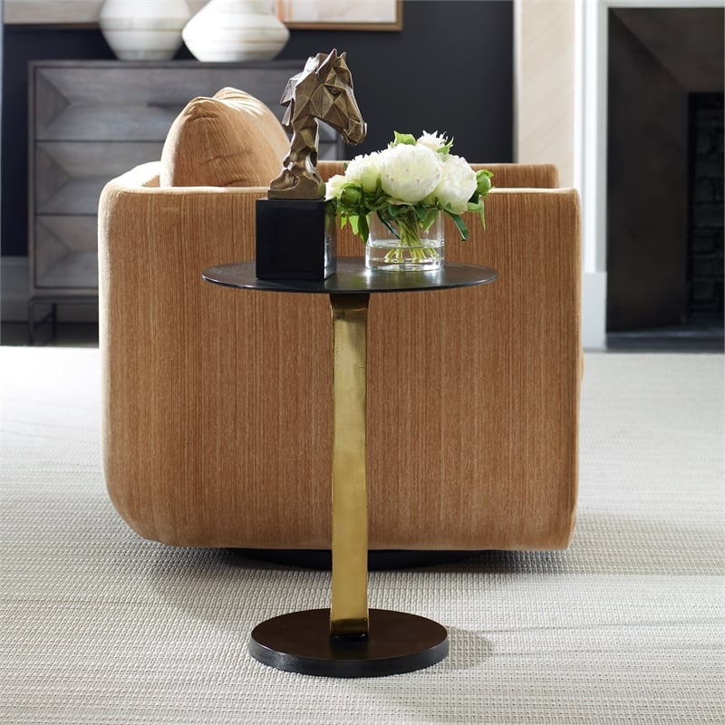Uttermost Aperture Brass Accent Table