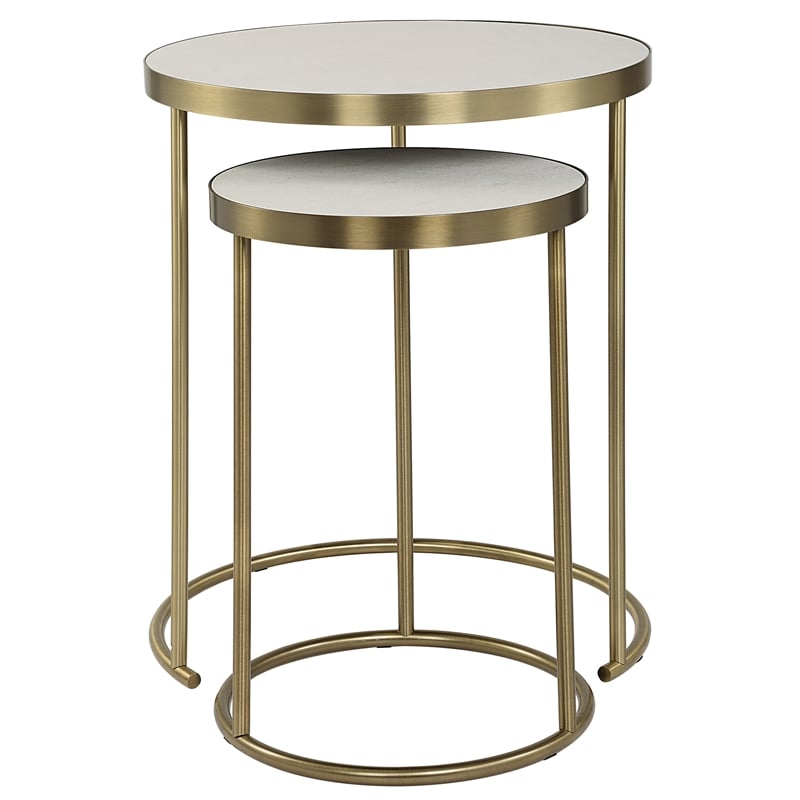 Uttermost Aragon White Nesting Tables Set of 2