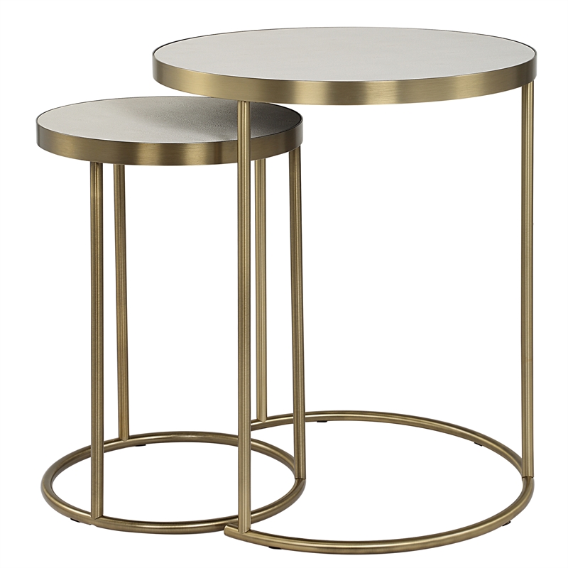 Uttermost Aragon White Nesting Tables Set of 2