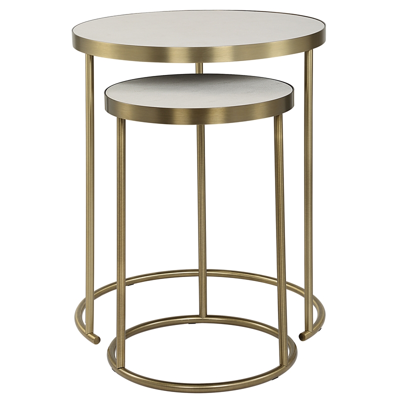 Uttermost Aragon White Nesting Tables Set of 2