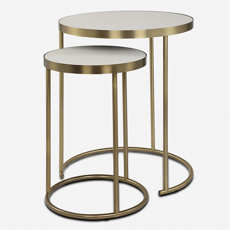 Uttermost Aragon White Nesting Tables Set of 2