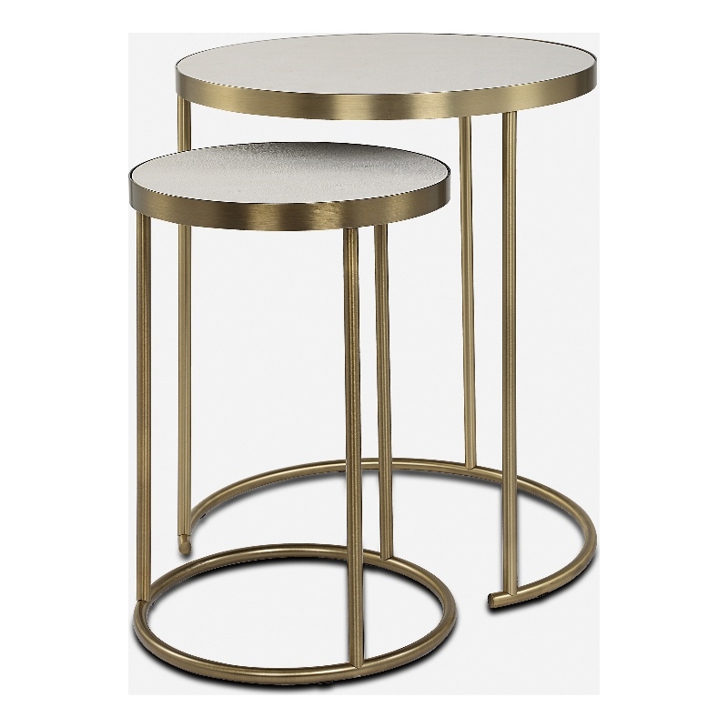 Uttermost Aragon White Nesting Tables Set of 2