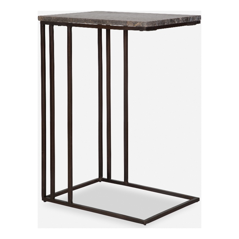 Uttermost Theodore Travertine Accent Table in Bronze