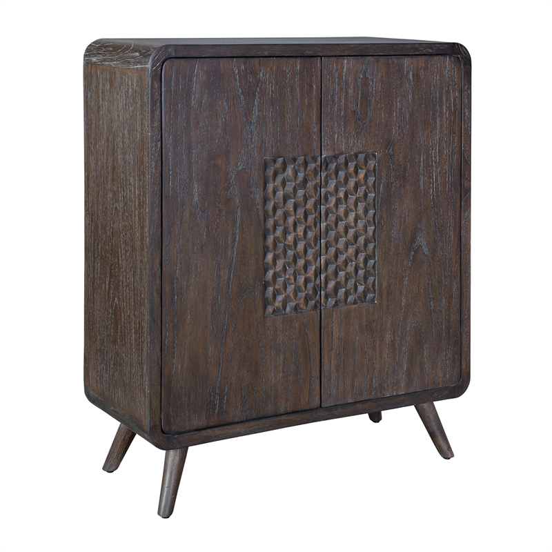 Uttermost Hausen 2 Door Mid-Century Cabinet in Dark Wood
