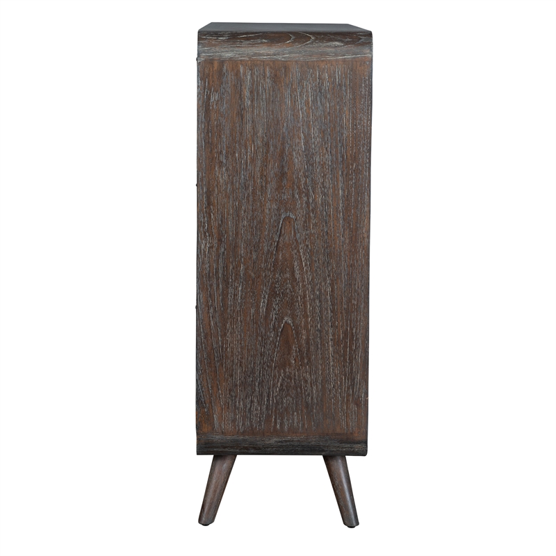 Uttermost Hausen 2 Door Mid-Century Cabinet in Dark Wood