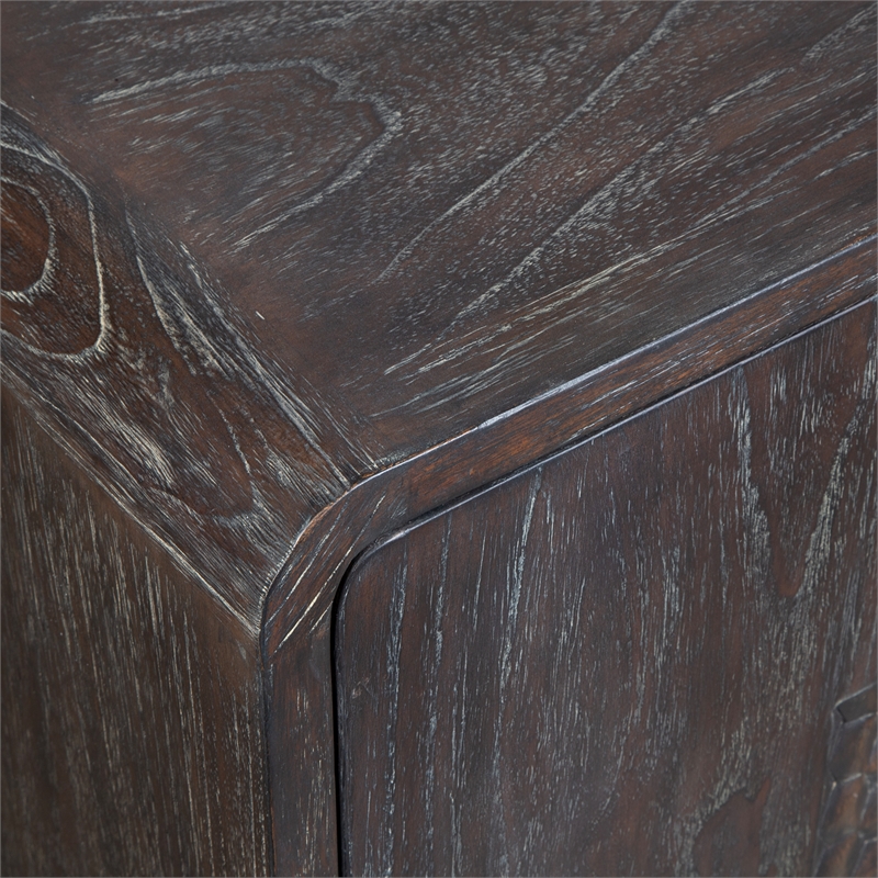 Uttermost Hausen 2 Door Mid-Century Cabinet in Dark Wood
