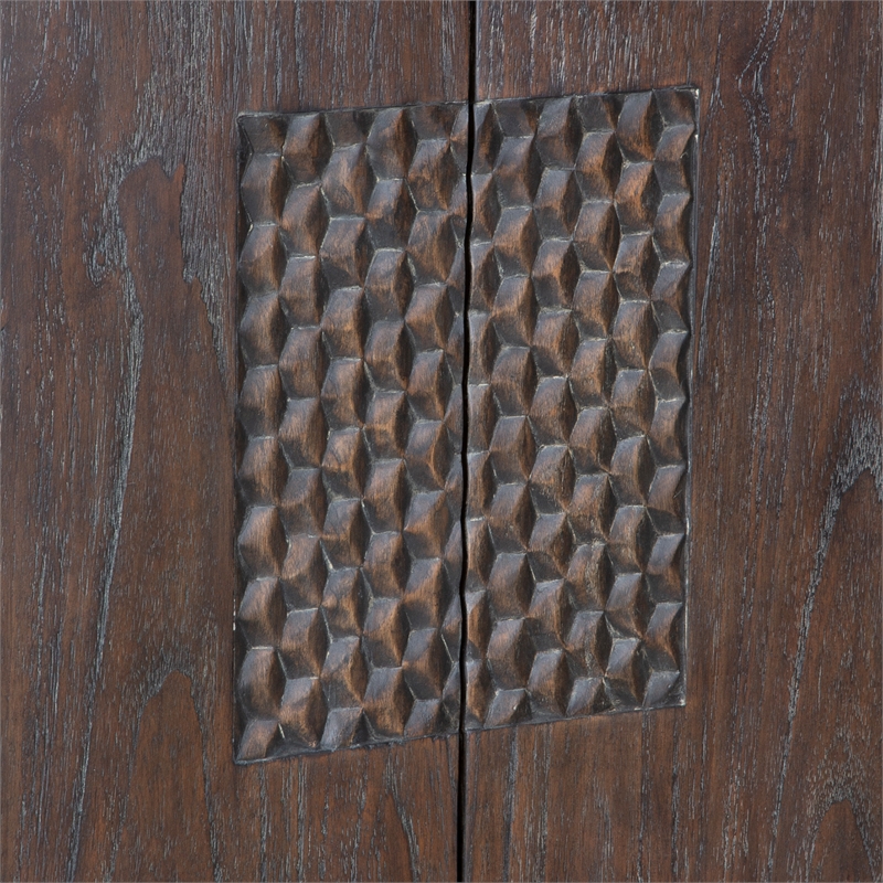 Uttermost Hausen 2 Door Mid-Century Cabinet in Dark Wood