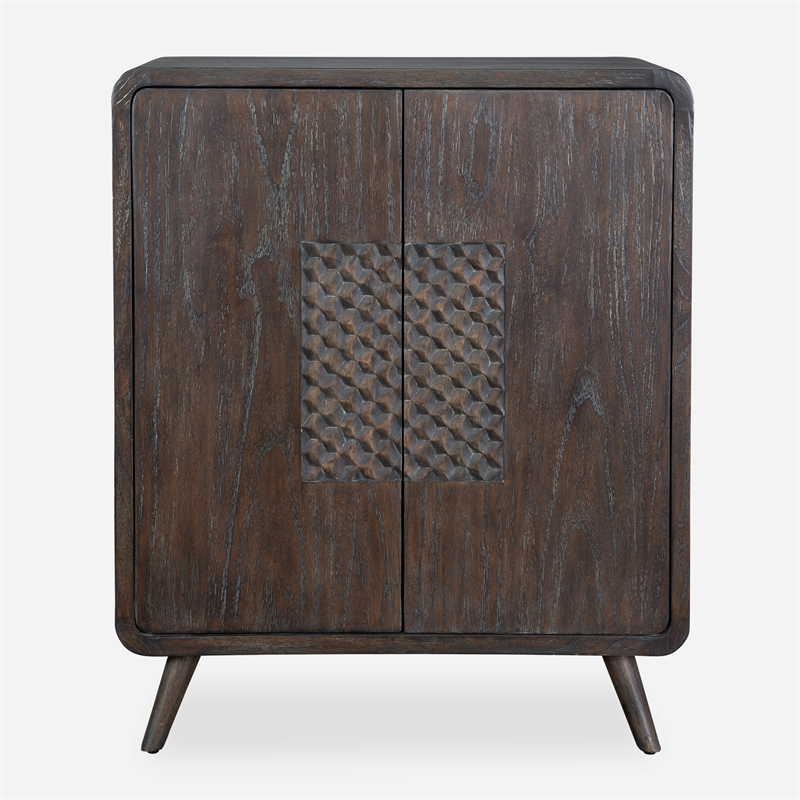 Uttermost Hausen 2 Door Mid-Century Cabinet in Dark Wood