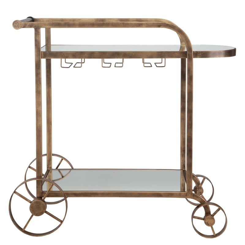 Uttermost Carrinho Antique Brass Bar Cart