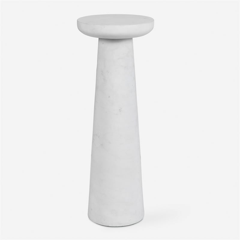 Uttermost Lirra White Marble Drink Table