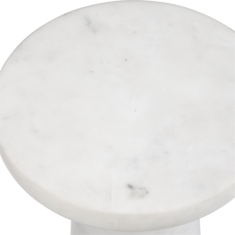 Uttermost Lirra White Marble Drink Table