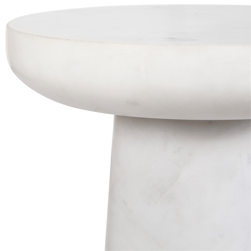Uttermost Lirra White Marble Drink Table