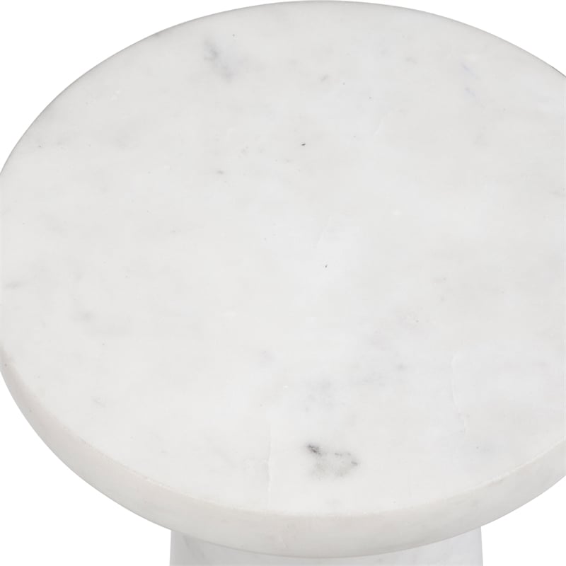 Uttermost Lirra White Marble Drink Table