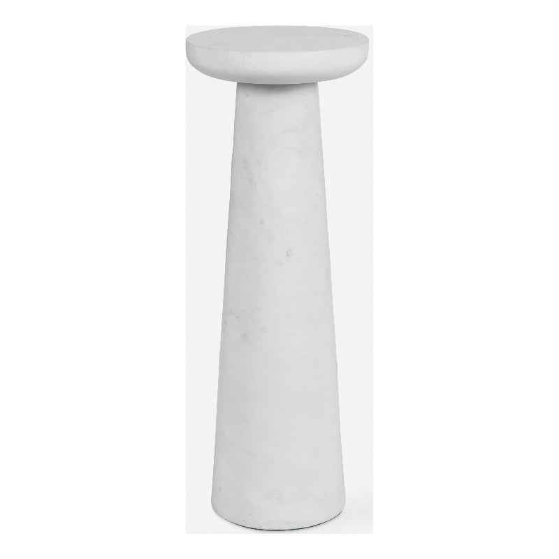 Uttermost Lirra White Marble Drink Table