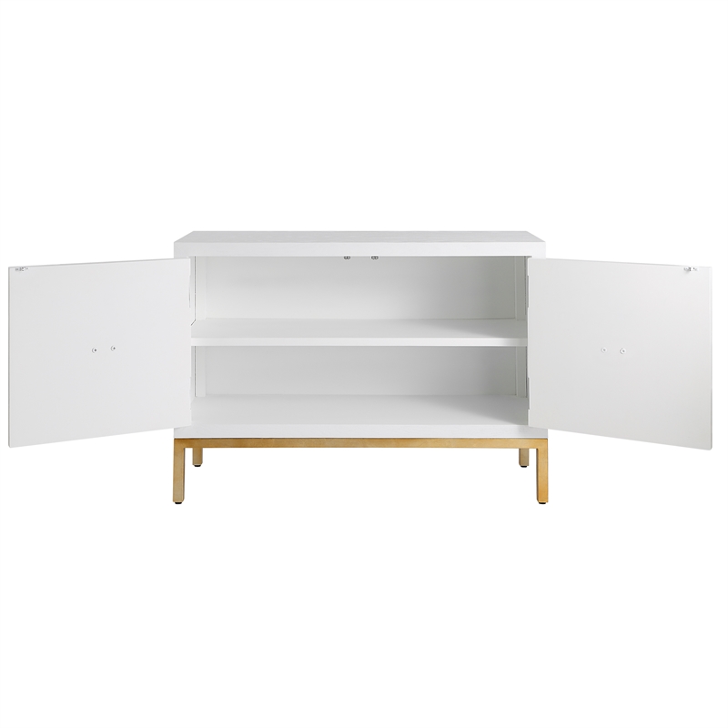 Uttermost Aiken Fir Wood 2-Doors Accent Cabinet in White Stain