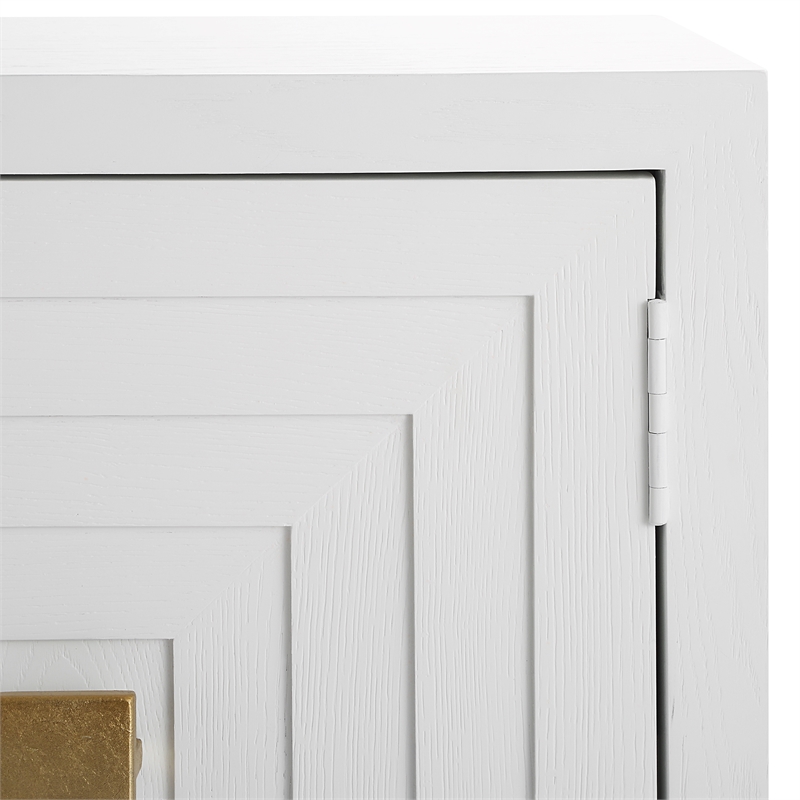 Uttermost Aiken Fir Wood 2-Doors Accent Cabinet in White Stain