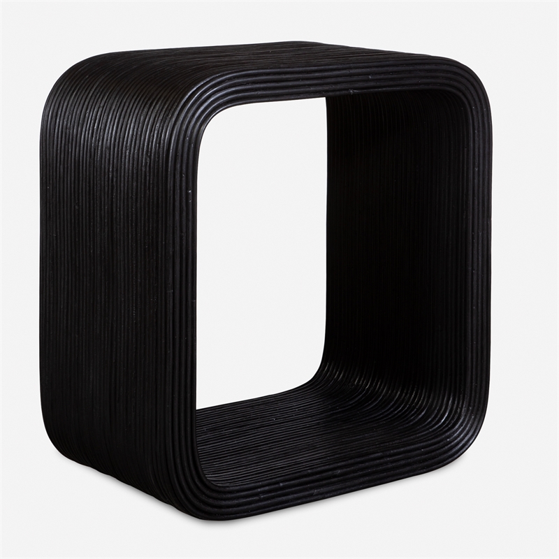 Uttermost Compton Rattan Side Table in Black