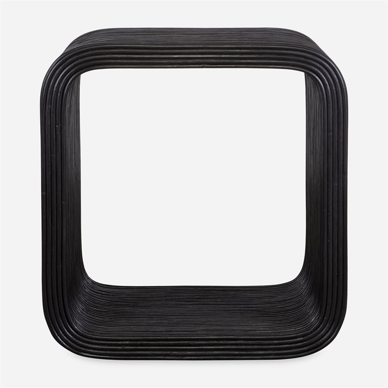 Uttermost Compton Rattan Side Table in Black
