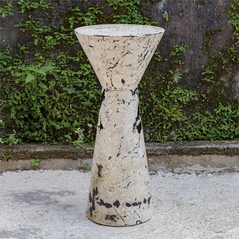 Uttermost Lenora Stone Drink Table in Multi-Color