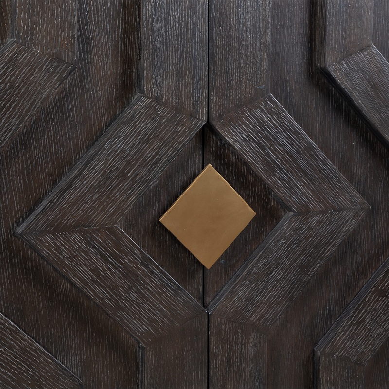 Uttermost Faulkner 4 Door Cabinet in Dark Oak