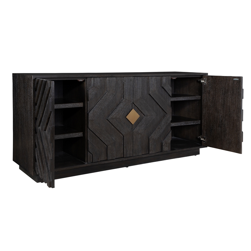 Uttermost Faulkner 4 Door Cabinet in Dark Oak