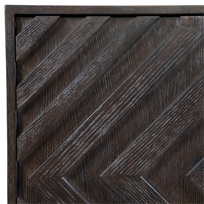 Uttermost Faulkner 4 Door Cabinet in Dark Oak