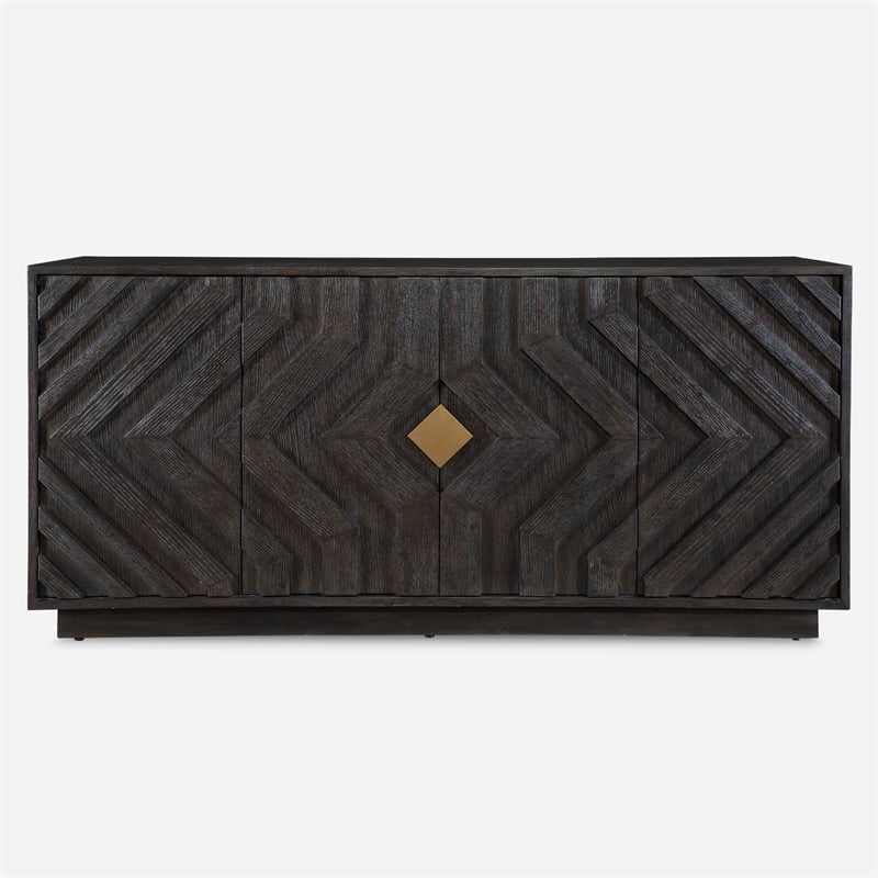 Uttermost Faulkner 4 Door Cabinet in Dark Oak
