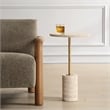 Uttermost Malya Travertine Accent Table in Tan