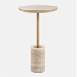 Uttermost Malya Travertine Accent Table in Tan