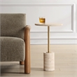 Uttermost Malya Travertine Accent Table in Tan