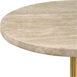 Uttermost Malya Travertine Accent Table in Tan